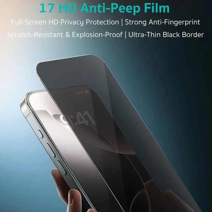 COTECI For iPhone 17 Pro Screen Protector Anti Spy Tempered Glass Film with PC Dust Removal Tool - 5