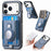 For iPhone 17 Pro Detachable Case Compatible with MagSafe with AirTag Holder Card Holder Kickstand - Blue - 1