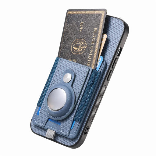 For iPhone 17 Pro Detachable Case Compatible with MagSafe with AirTag Holder Card Holder Kickstand - Blue - 2