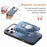 For iPhone 17 Pro Detachable Case Compatible with MagSafe with AirTag Holder Card Holder Kickstand - Blue - 3