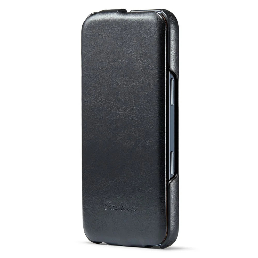 For iPhone 17 Pro Case Vertical Flip PU Leather + PC Phone Cover - Black - 4