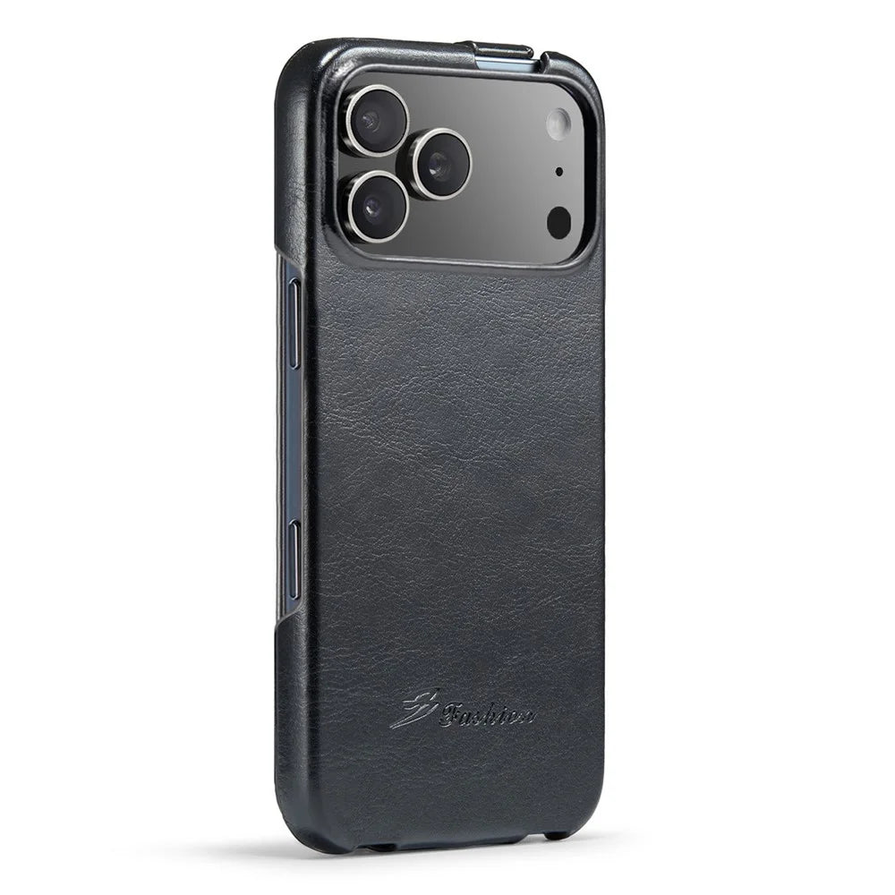 For iPhone 17 Pro Case Vertical Flip PU Leather + PC Phone Cover - Black - 5