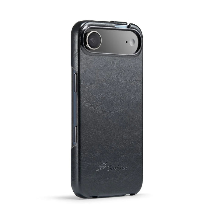 For iPhone Air Case Vertical Flip PU Leather + PC Phone Cover - Black - 5