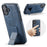 FIERRE SHANN For iPhone 17 Case Kickstand Leather Slim Back Cover - Blue - 1