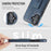 FIERRE SHANN For iPhone 17 Case Kickstand Leather Slim Back Cover - Blue - 6