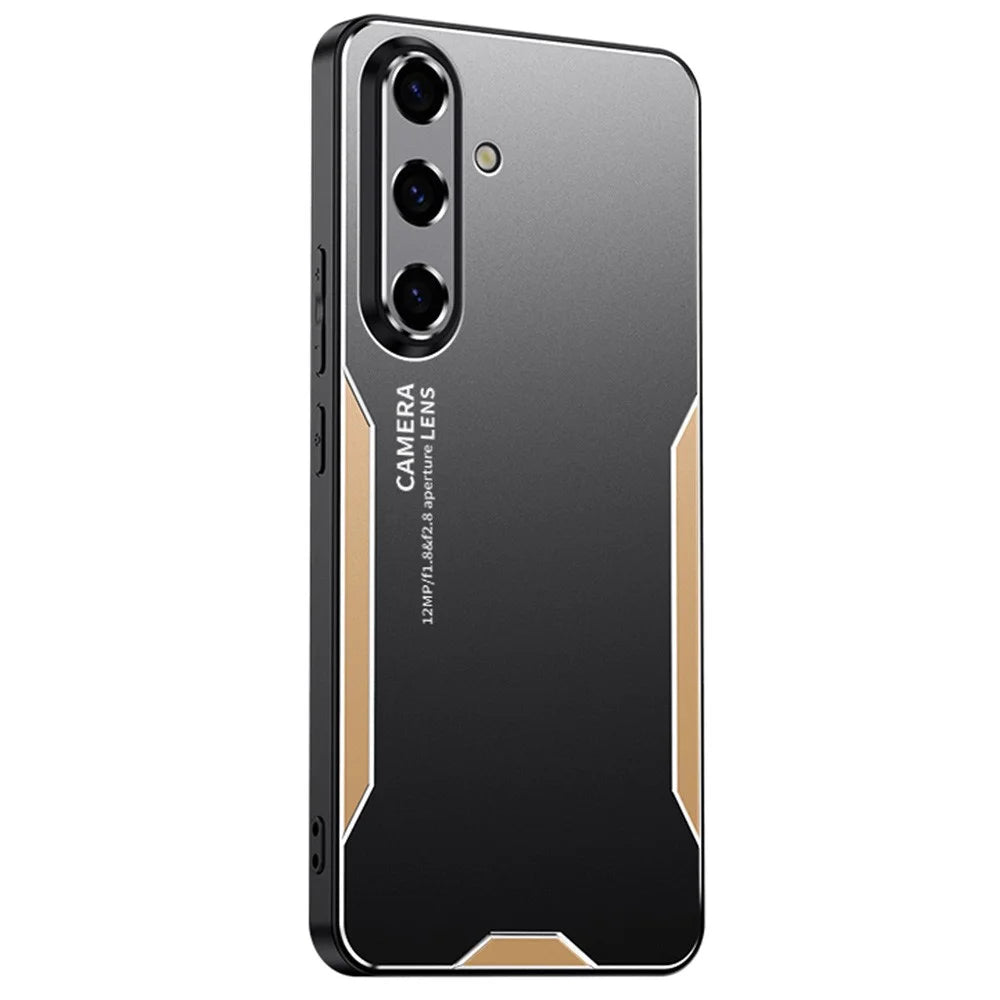 For Samsung Galaxy S25 FE Phone Case Aluminium Alloy TPU PC Back Cover - Gold - 1