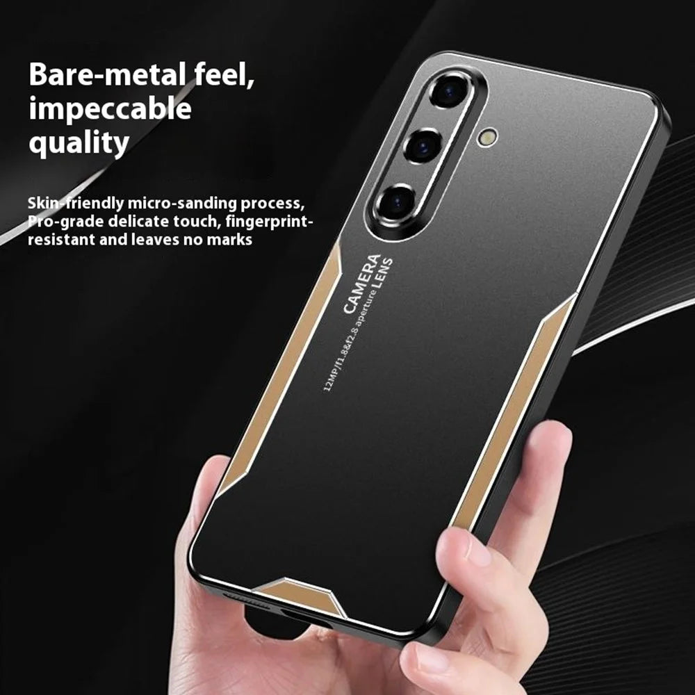 For Samsung Galaxy S25 FE Phone Case Aluminium Alloy TPU PC Back Cover - Gold - 4