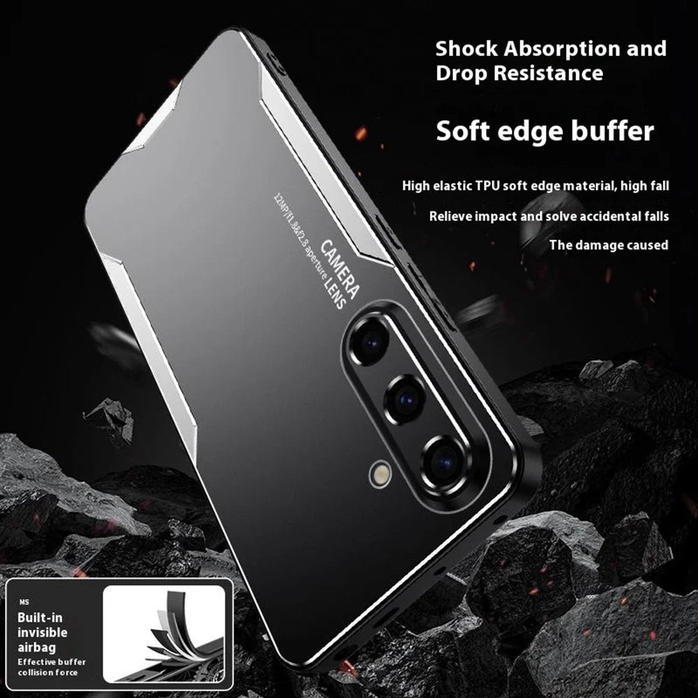 For Samsung Galaxy S25 FE Phone Case Aluminium Alloy TPU PC Back Cover - Gold - 7