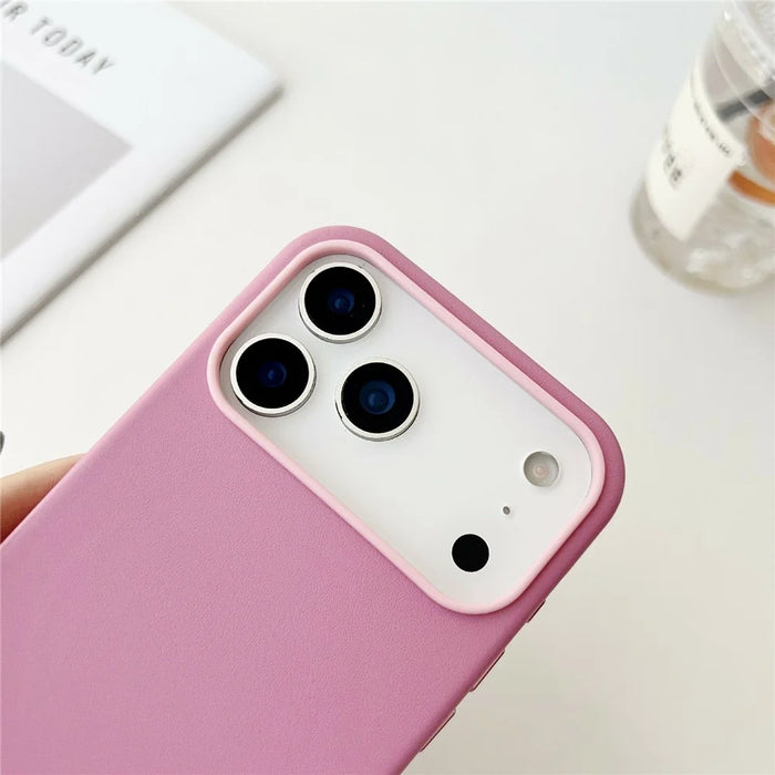For iPhone 17 Pro Case Compatible with MagSafe PU Leather Liquid Silicone Phone Back Cover - Dark Purple - 6