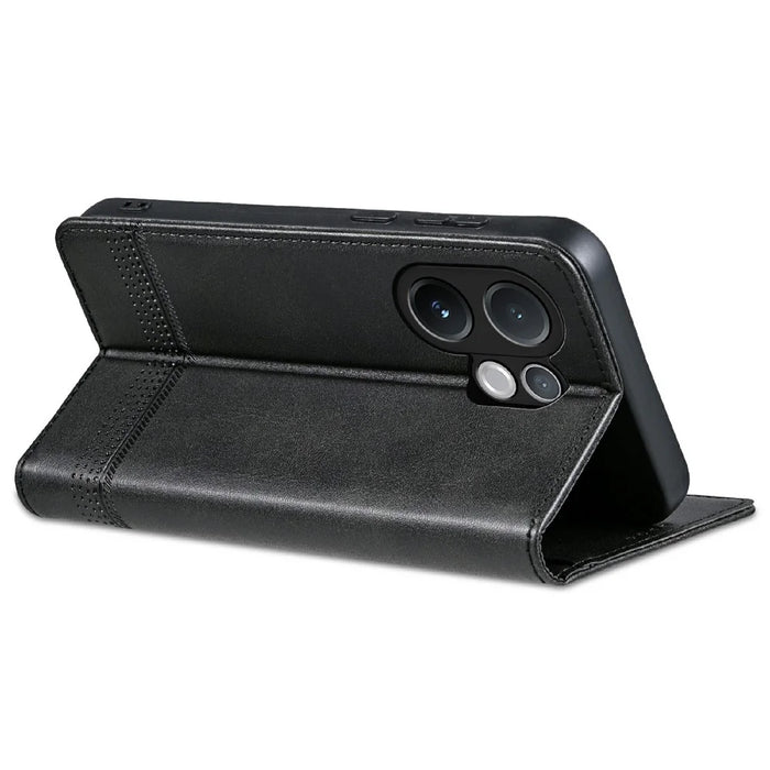 AZNS For vivo V60 5G Case Cowhide Texture PU Leather Wallet Phone Cover - Black - 4