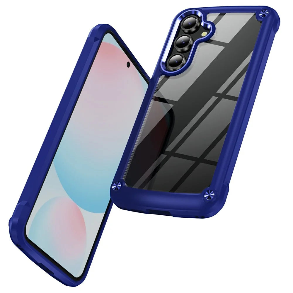 For Samsung Galaxy S25 FE Case Anti-Drop Alloy Lens Frame PC + TPU Phone Cover - Blue - 2