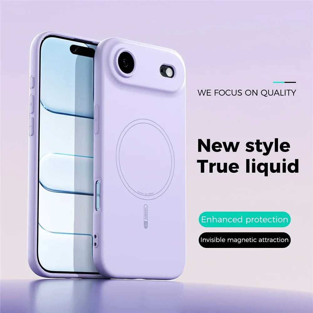 ABEEL For iPhone Air Case Compatible with MagSafe Skin Touch Liquid Silicone Phone Back Cover - Purple - 2