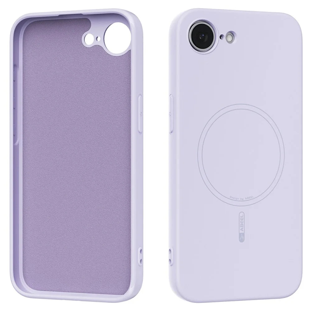 ABEEL For iPhone 17e / 16e Case Compatible with MagSafe Skin Touch Liquid Silicone Phone Back Cover - Purple - 1