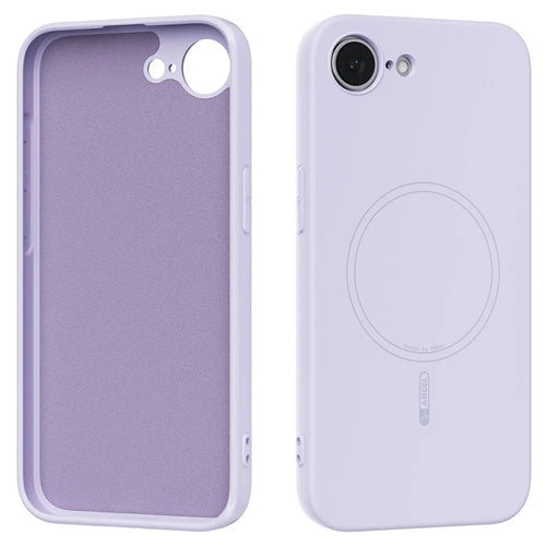 ABEEL For iPhone 17e / 16e Case Compatible with MagSafe Skin Touch Liquid Silicone Phone Back Cover - Purple - 1