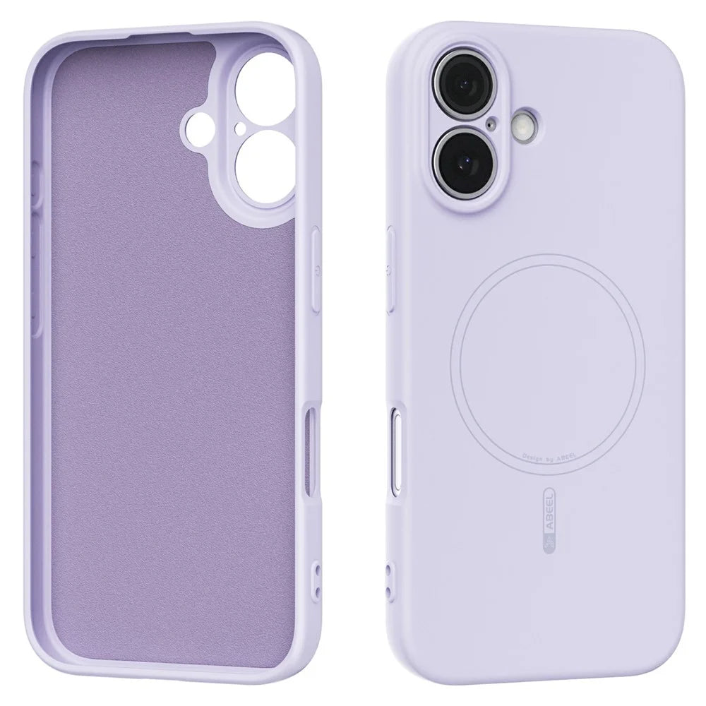 ABEEL For iPhone 16 Case Compatible with MagSafe Skin Touch Liquid Silicone Phone Back Cover - Purple - 1
