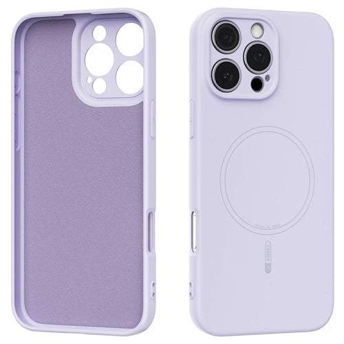 ABEEL For iPhone 16 Pro Case Compatible with MagSafe Skin Touch Liquid Silicone Phone Back Cover - Purple - 1