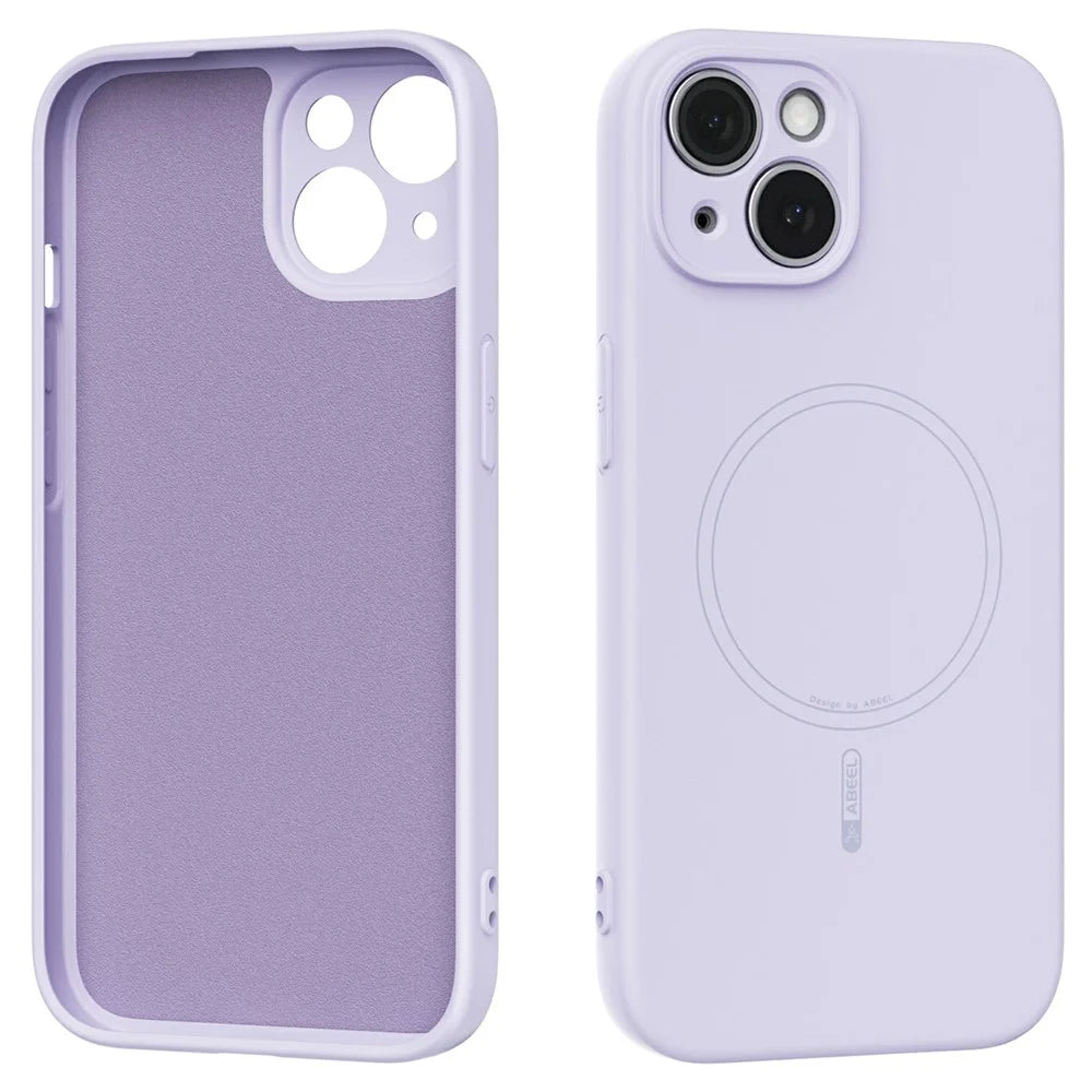 ABEEL For iPhone 15 Case Compatible with MagSafe Skin Touch Liquid Silicone Phone Back Cover - Purple - 1
