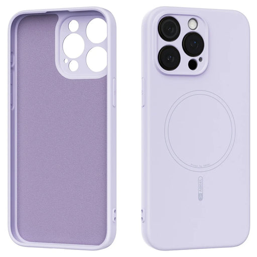 ABEEL For iPhone 15 Pro Max Case Compatible with MagSafe Skin Touch Liquid Silicone Phone Back Cover - Purple - 1