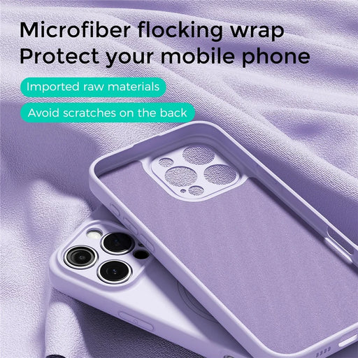 ABEEL For iPhone 15 Pro Max Case Compatible with MagSafe Skin Touch Liquid Silicone Phone Back Cover - Purple - 2