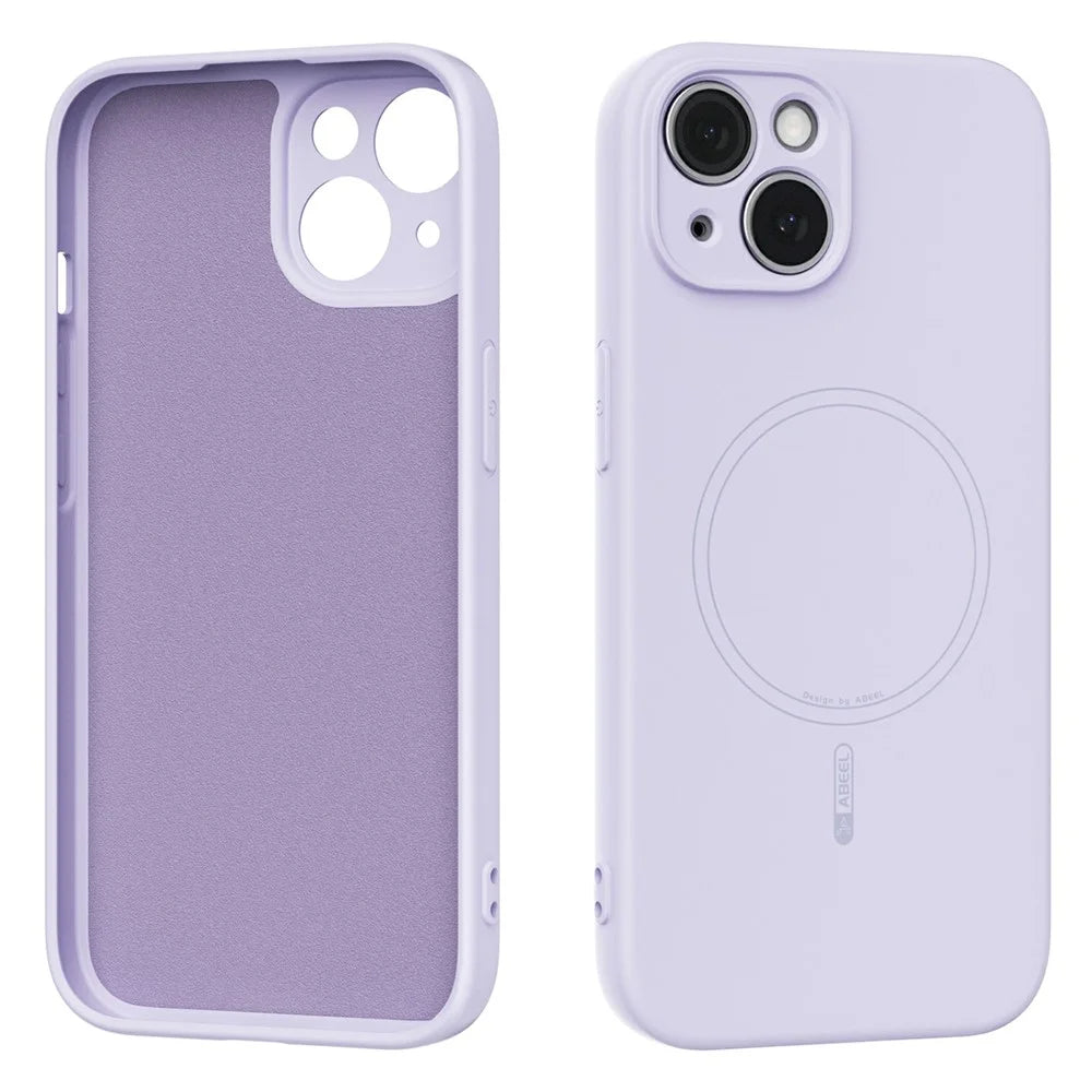 ABEEL For iPhone 14 Case Compatible with MagSafe Skin Touch Liquid Silicone Phone Back Cover - Purple - 1