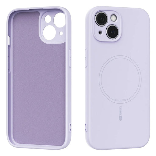 ABEEL For iPhone 14 Case Compatible with MagSafe Skin Touch Liquid Silicone Phone Back Cover - Purple - 1