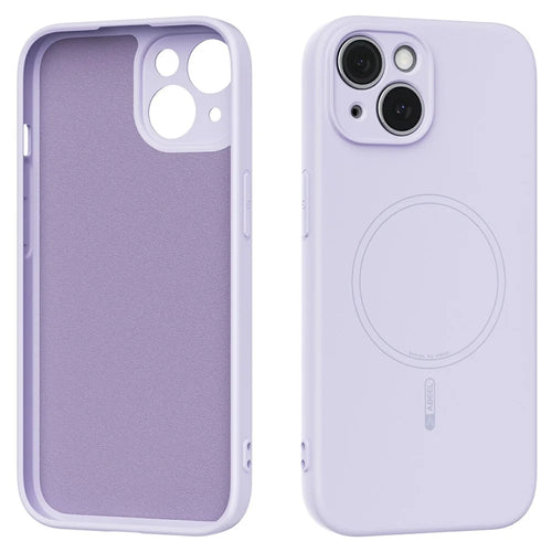 ABEEL For iPhone 13 Case Compatible with MagSafe Skin Touch Liquid Silicone Phone Back Cover - Purple - 1
