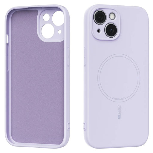 ABEEL For iPhone 13 Case Compatible with MagSafe Skin Touch Liquid Silicone Phone Back Cover - Purple - 1