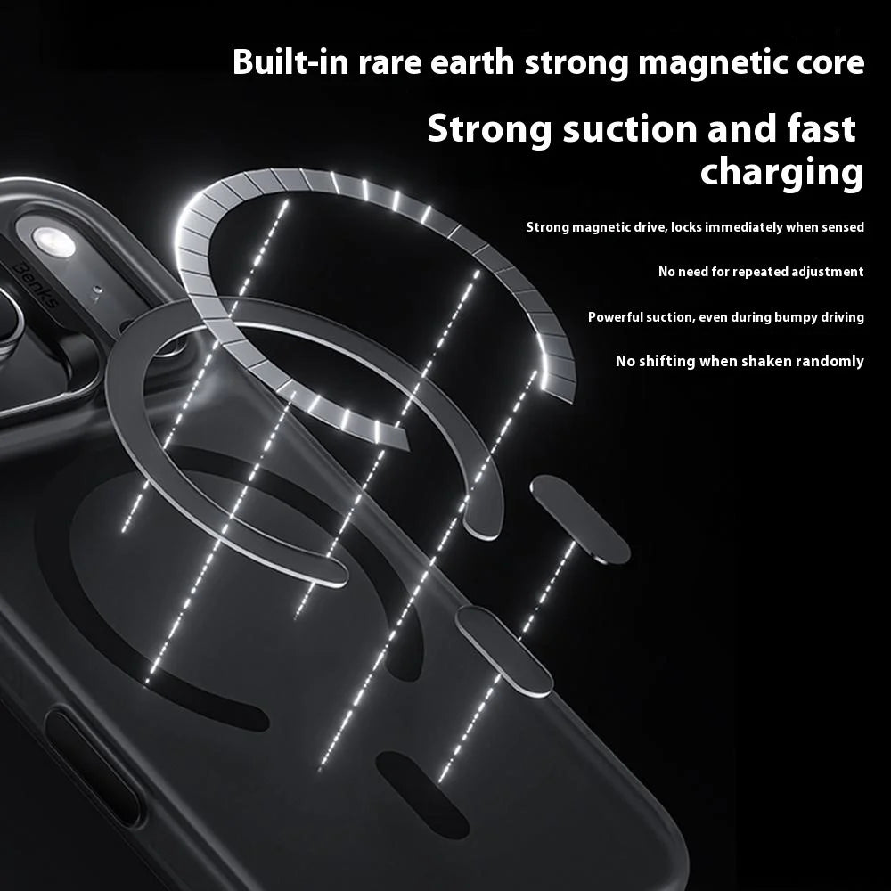 BENKS For iPhone 17 Pro Case PC + TPU Matte Magnetic Phone Cover Compatible with MagSafe - 5