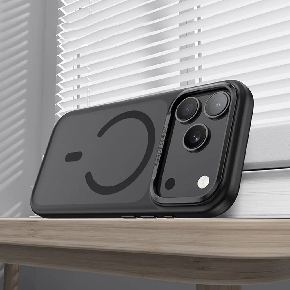 BENKS For iPhone 17 Pro Max Magnetic Case Skin Feel TPU + PC Phone Cover Compatible with MagSafe - Black - 3