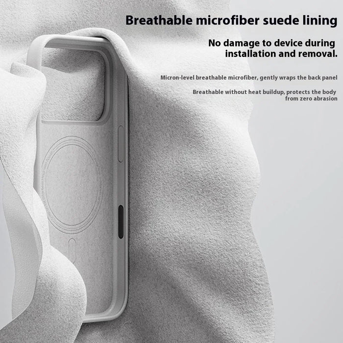 BENKS Q2 For iPhone 17 Pro Mircrofiber Leather + PC + Silicone Phone Case Compatible with MagSafe - White - 5