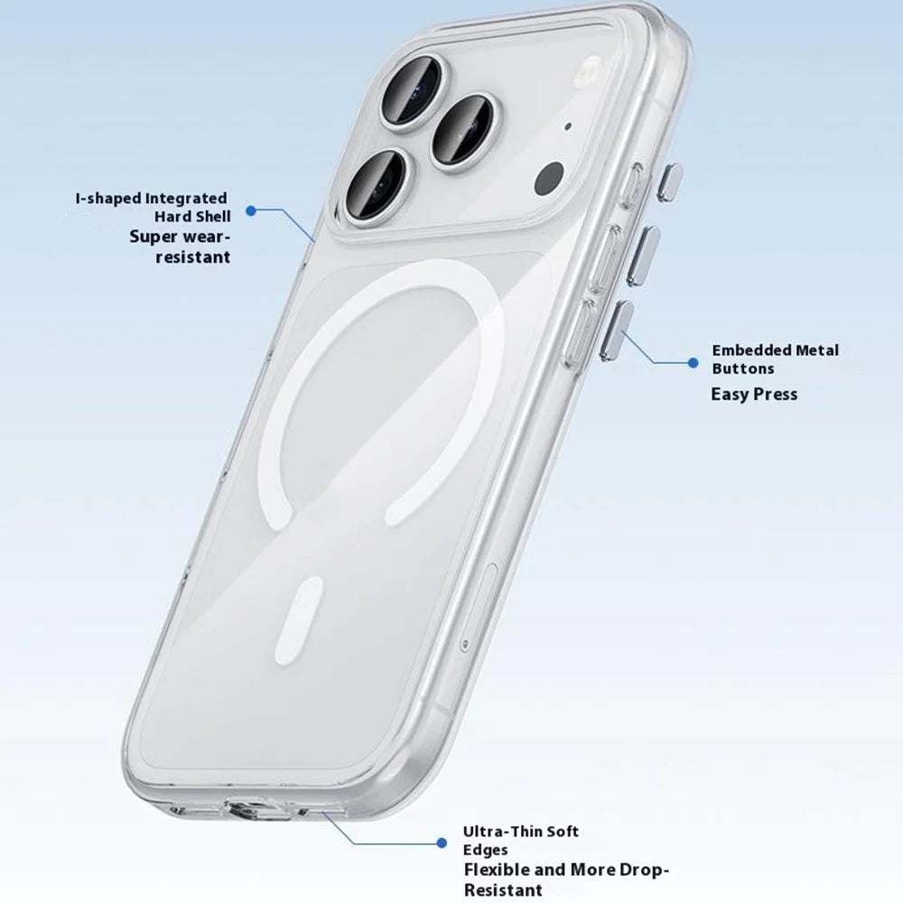 BENKS For iPhone 17 Pro Max Magnetic Case TPU PC Clear Phone Cover Compatible with MagSafe - 7