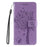 For Samsung Galaxy S23 Phone Case with Stand Cat Tree Pattern Leather Wallet Mobile Cover - Light Purple - 6