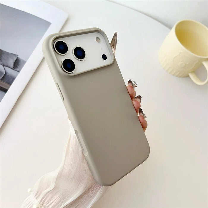 For iPhone 17 Pro Case Compatible with MagSafe Liquid Silicone Phone Back Cover - Light Grey - 2