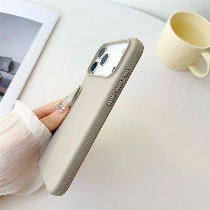 For iPhone 17 Pro Case Compatible with MagSafe Liquid Silicone Phone Back Cover - Light Grey - 5