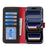 For iPhone 18 Pro Max / 17 Pro Max Stand Case Litchi Texture Genuine Cow Leather Wallet Phone Cover RFID Blocking - Black  /  Red - 2