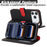 For iPhone 18 Pro Max / 17 Pro Max Stand Case Litchi Texture Genuine Cow Leather Wallet Phone Cover RFID Blocking - Black  /  Red - 3