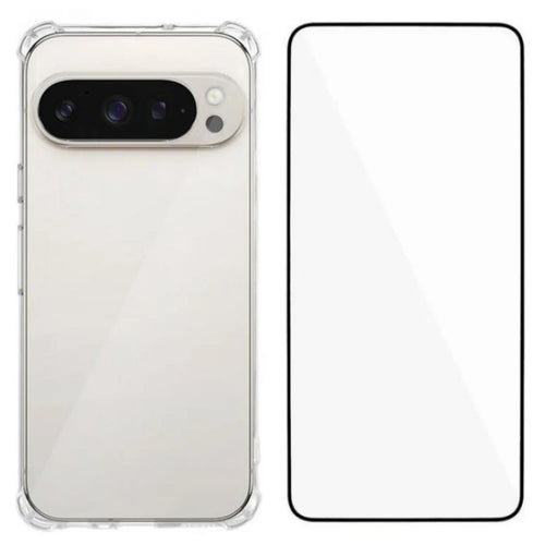 WANLONFENG For Google Pixel 10 Pro XL TPU Case  WL3 Series 1.5mm Phone Cover with Tempered Glass Film - Transparent - 1