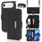For iPhone Air Stand Case Cross Texture PU Leather Wallet Phone Cover with Shoulder Strap  /  Makeup Mirror - Black - 1