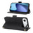 For iPhone Air Stand Case Cross Texture PU Leather Wallet Phone Cover with Shoulder Strap  /  Makeup Mirror - Black - 3