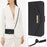 For iPhone Air Stand Case Cross Texture PU Leather Wallet Phone Cover with Shoulder Strap  /  Makeup Mirror - Black - 6