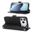 For iPhone 18 Pro Max / 17 Pro Max Stand Case Cross Texture PU Leather Wallet Phone Cover with Shoulder Strap  /  Makeup Mirror - Black - 3