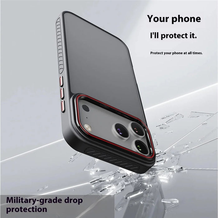 For iPhone 17 Pro Case PC + TPU Anti-Slip Matte Phone Cover - Black - 2
