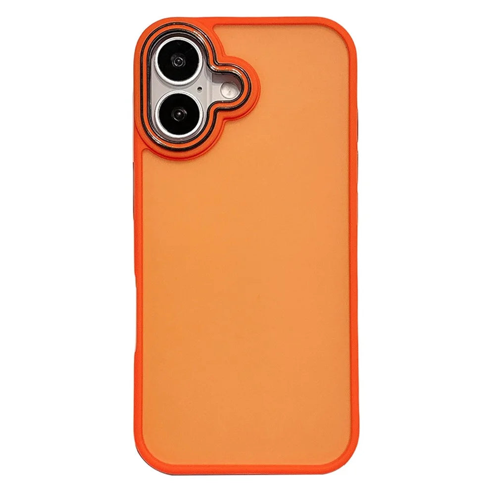 For iPhone 16 Case PC + TPU Anti-Slip Matte Phone Cover - Orange - 1
