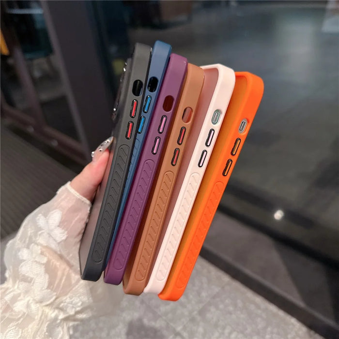 For iPhone 16 Case PC + TPU Anti-Slip Matte Phone Cover - Orange - 5
