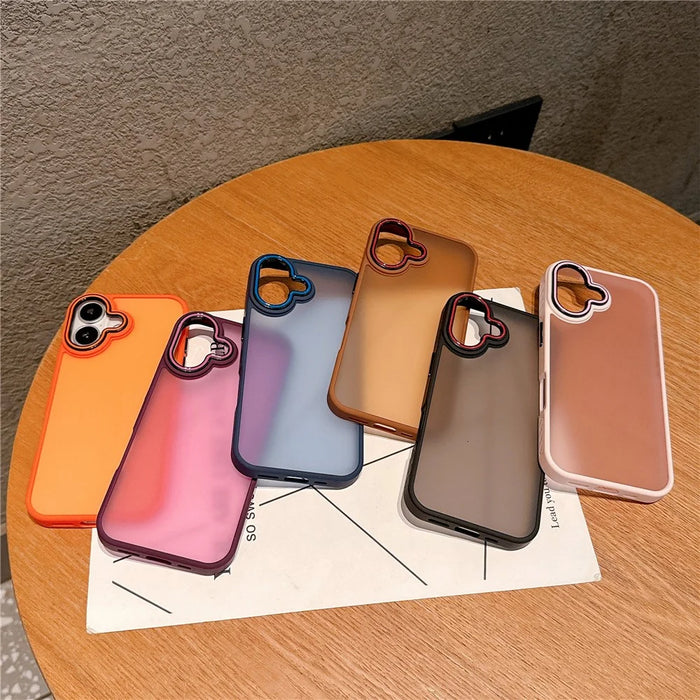For iPhone 16 Case PC + TPU Anti-Slip Matte Phone Cover - Orange - 6