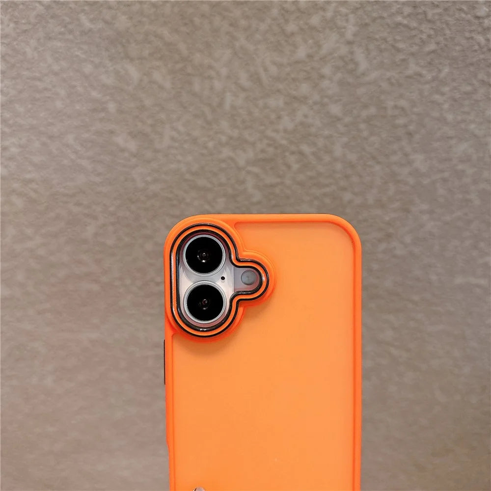 For iPhone 16 Plus Case PC + TPU Anti-Slip Matte Phone Cover - Orange - 3