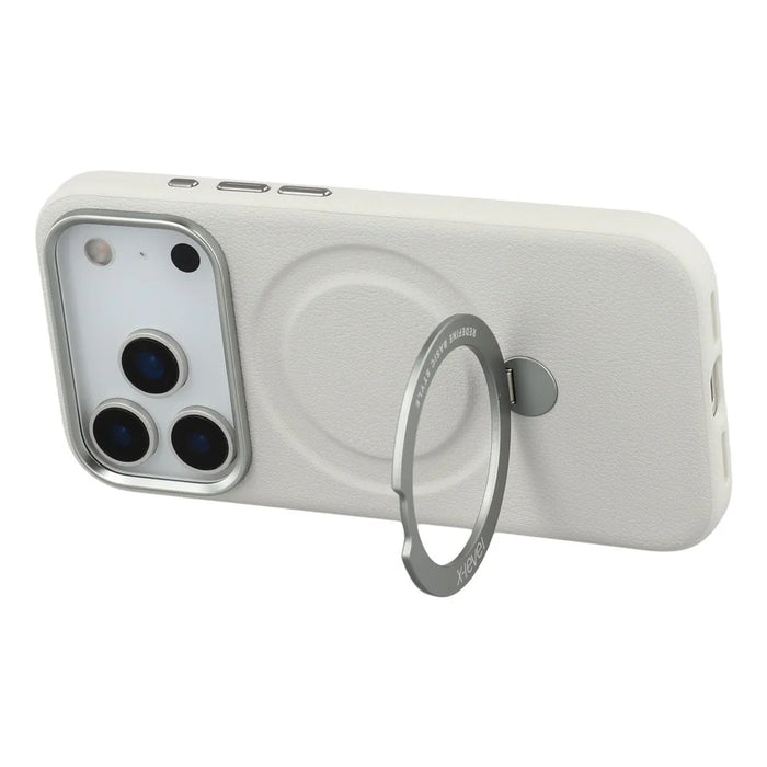 X-LEVEL For iPhone 17 Pro Magnetic Case Kickstand PC + PU Phone Back Cover - Grey - 4