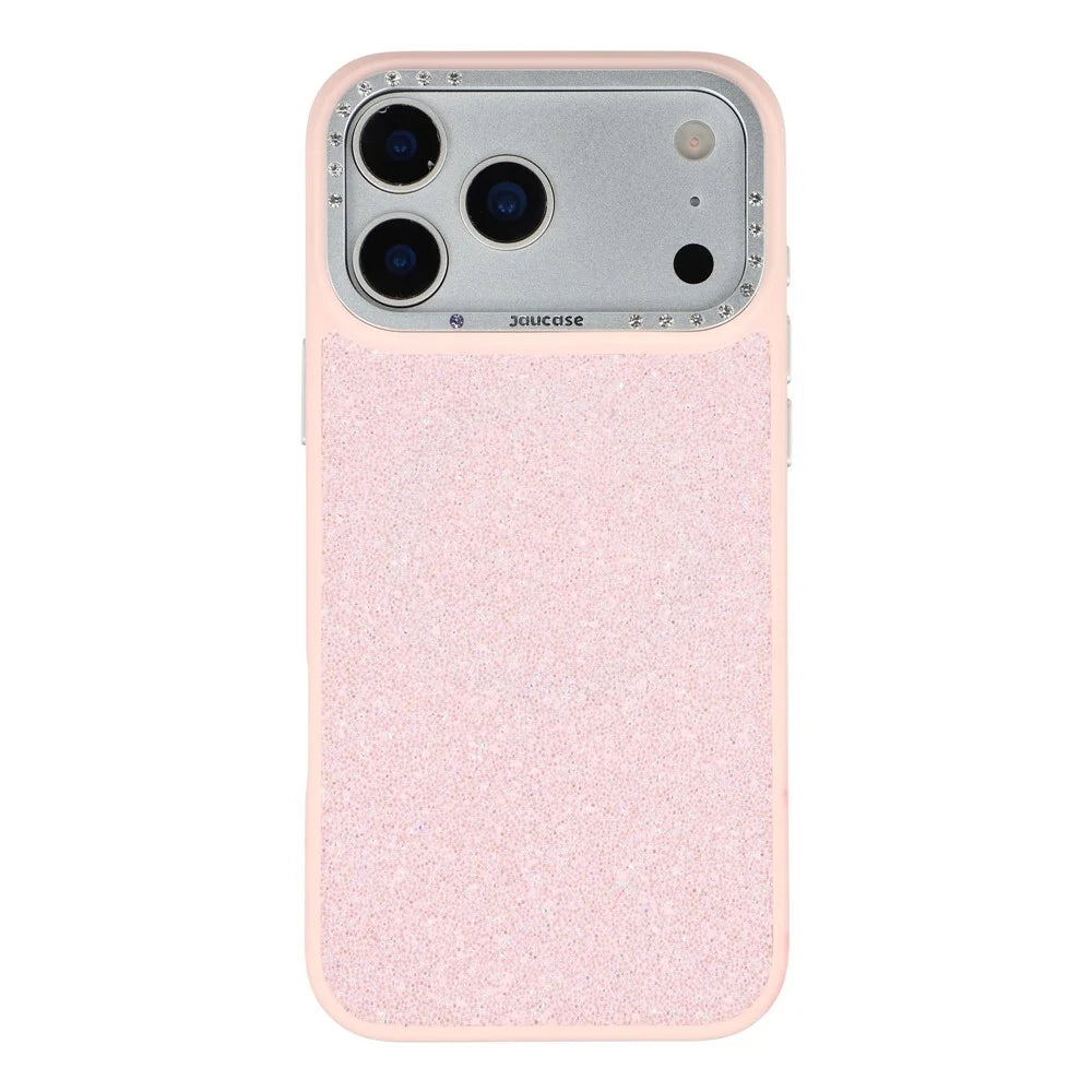 JAUCASE For iPhone 17 Pro Case Compatible with MagSafe Textured PU + TPU + PC Phone Back Cover - Pink - 3