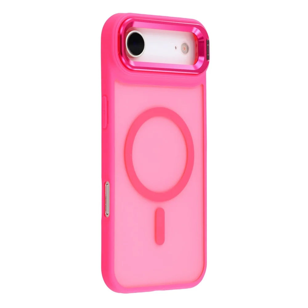 For iPhone Air Case Compatible with MagSafe Lens Kickstand TPU + PC Matte Phone Cover - Rose - 1