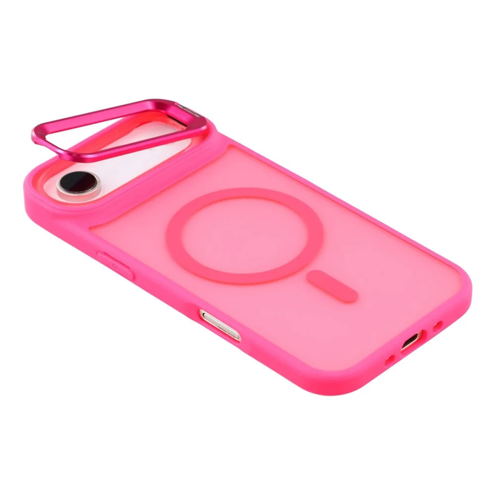For iPhone Air Case Compatible with MagSafe Lens Kickstand TPU + PC Matte Phone Cover - Rose - 5